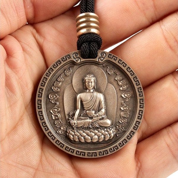 Medizin Buddha Amulett Anhänger Medaillons | Meditation | Schutz | Achtsames Geschenk | Segen Viel Glück | Bodhisattva