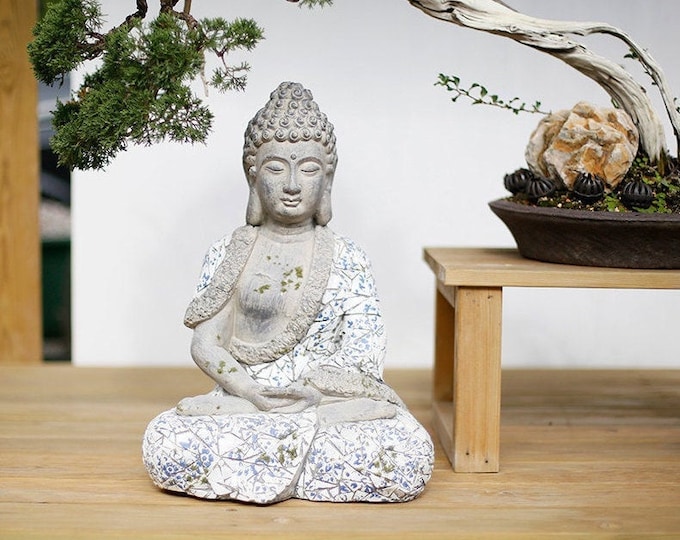 Garden Outdoor Living Room Study Room Home Decoration Handmade Sandstone Buddha Statue Ornament Meditation