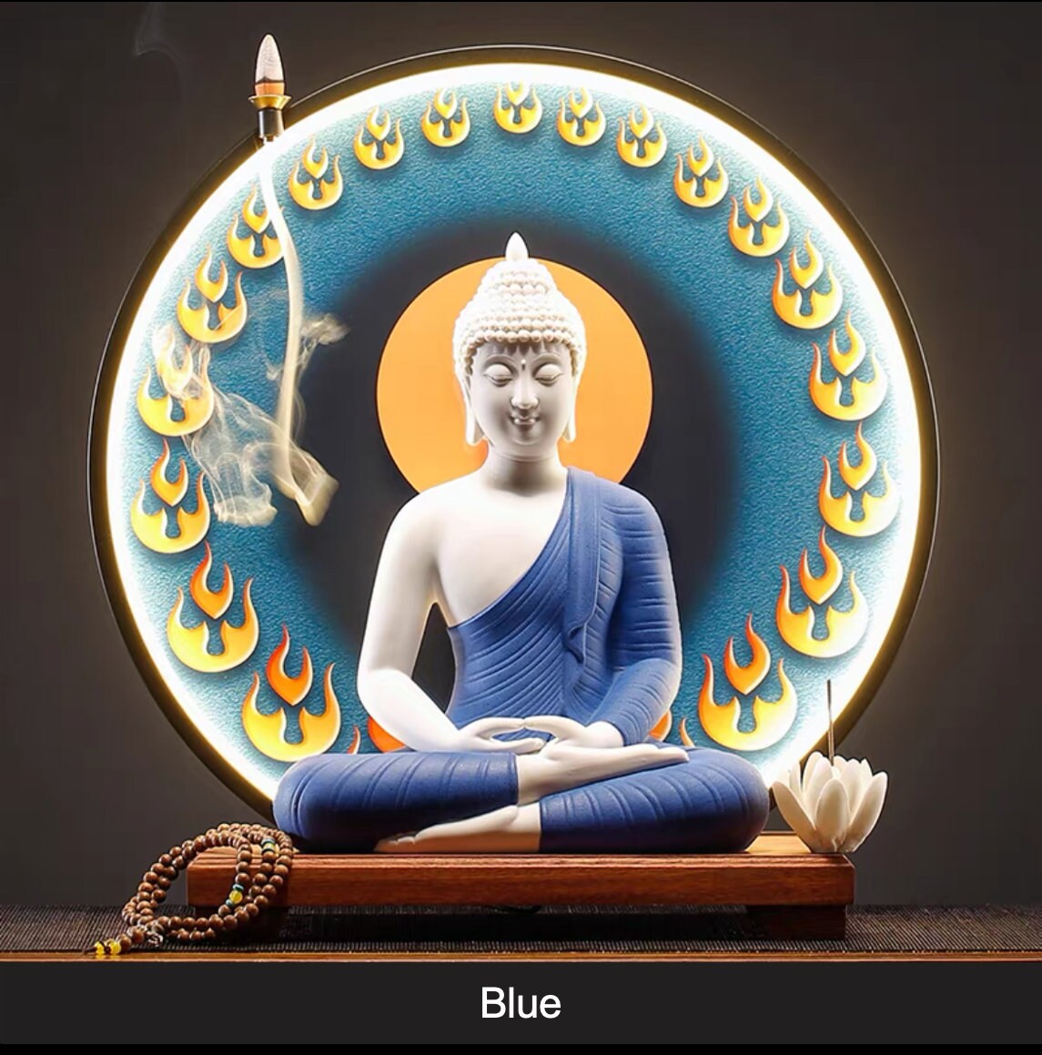 Gautama Buddha Statue Decorative Set With LED Light Background - Etsy Gautama Buddha Statue Decorative Set With LED Light Background - Etsy