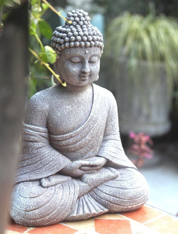 Handmade Buddha Statue Decoration and Display Outdoor Garden Home Living Dhyana  Mudra Gifting for Him or Her 