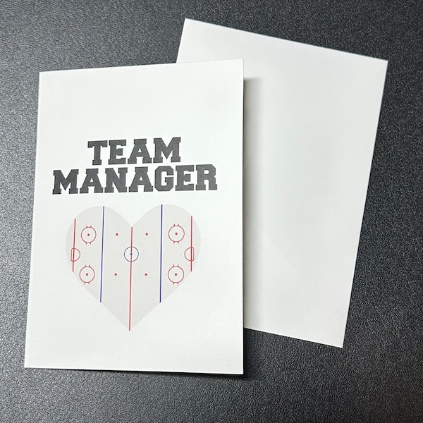 Hockey Team Manager Thank You Card