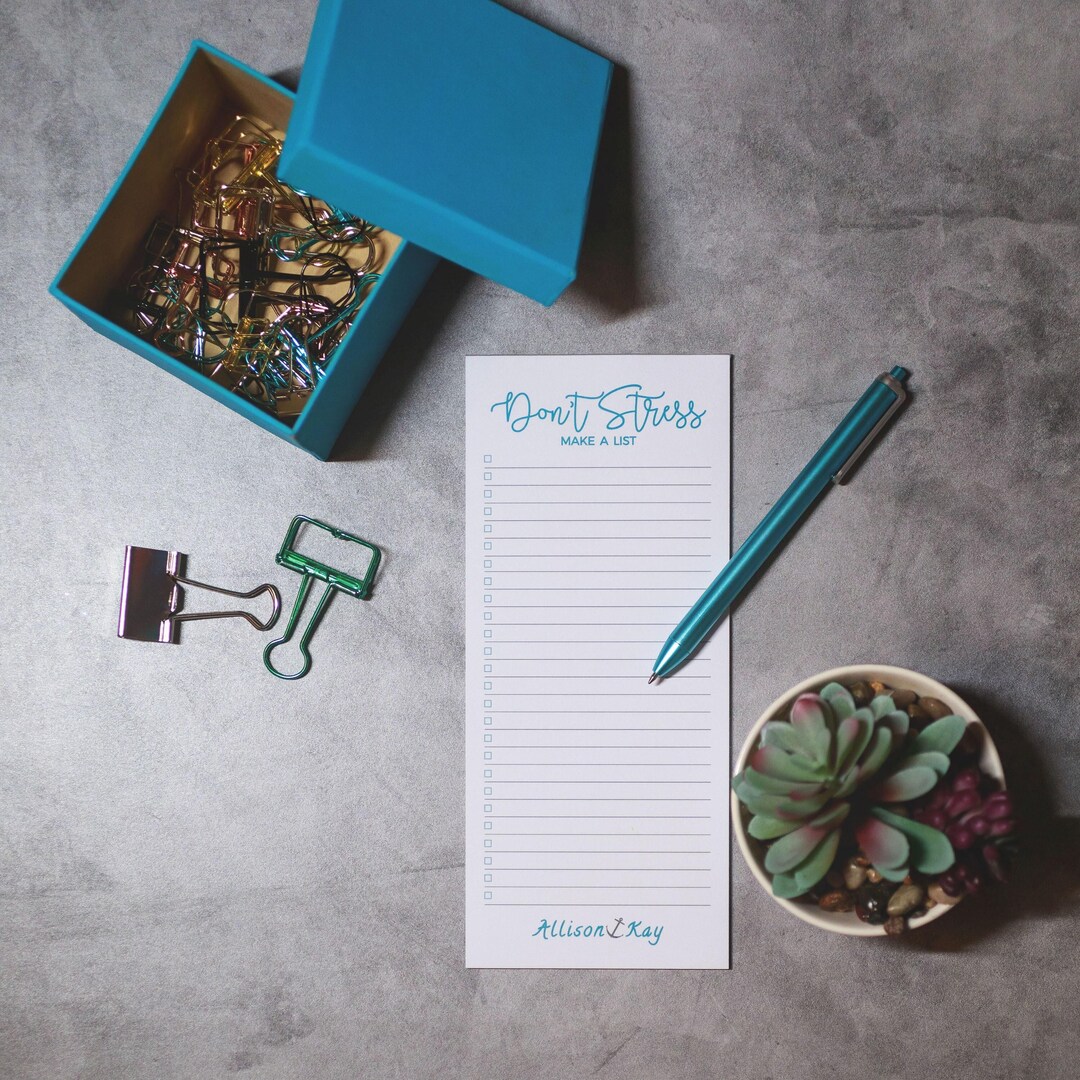 Retangle Note Pad Don't Stress, Make a List Lined Rectangle Notepad - Etsy