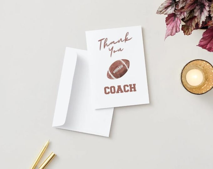 Football Coach Thank You 5x7 Card
