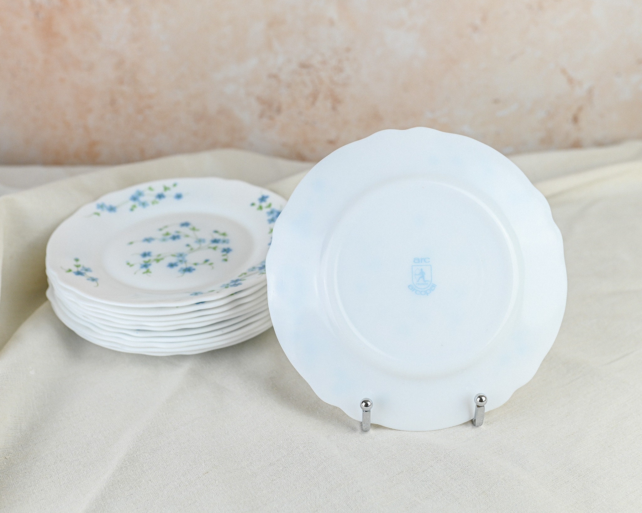 Assiette à dessert Veronica Myosotis Arcopal - Label Emmaüs