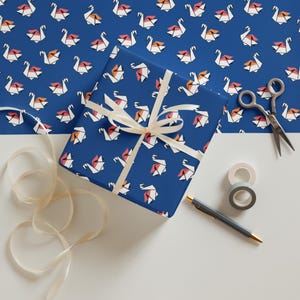Geschenkverpackung Origami Kraniche - Blau, Geburtstag, Party