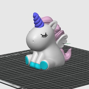AMS Ready Cute Kawaii Unicorn STL 3MF 3D Printing Files