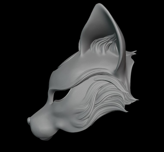 Kitsune Fox Mask STL 3D Model - Etsy