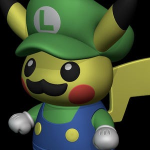 Pikachu Luigi Mashup AMS ready - 10cm
