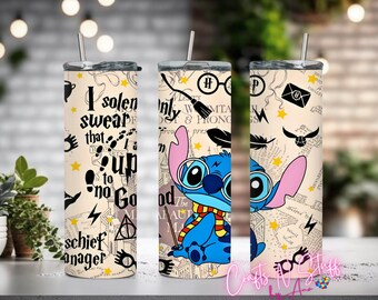 Cute Magic Stitch 16 Oz Frosted Beer Can Glass Cup Stitch 