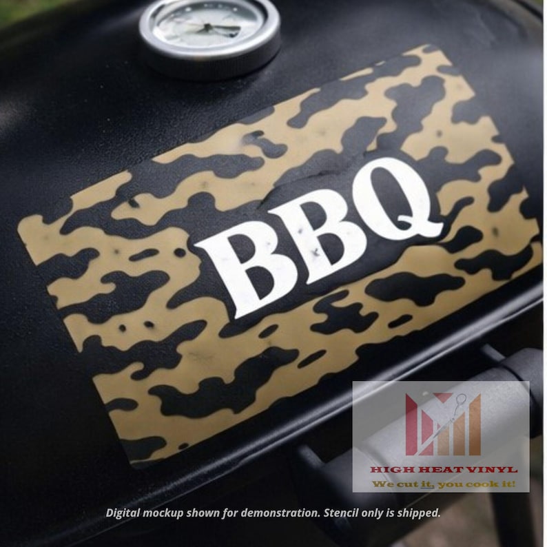 Plantilla MultiCam Camo 10x12 Máscara de pintura de vinilo resistente al calor para Cerakote Duracoat / Plantilla reutilizable para armas de fuego, vasos y metal imagen 2
