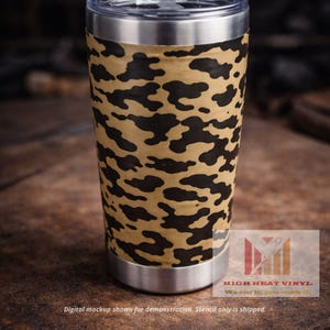 Plantilla MultiCam Camo 10x12 Máscara de pintura de vinilo resistente al calor para Cerakote Duracoat / Plantilla reutilizable para armas de fuego, vasos y metal imagen 5