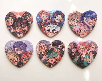 HYPMIC Holo Heart-Shaped Buttons