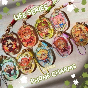 Life Series Phone Charms / Keychains - 2&quot; Flat Acrylic Double-sided Design