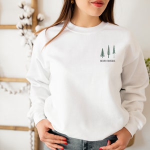 Minimal Christmas shirt, Christmas Tree Sweatshirt, Christmas Crewneck Sweatshirt, Christmas Shirts, Christmas Sweater, Winter Sweatshirt image 4