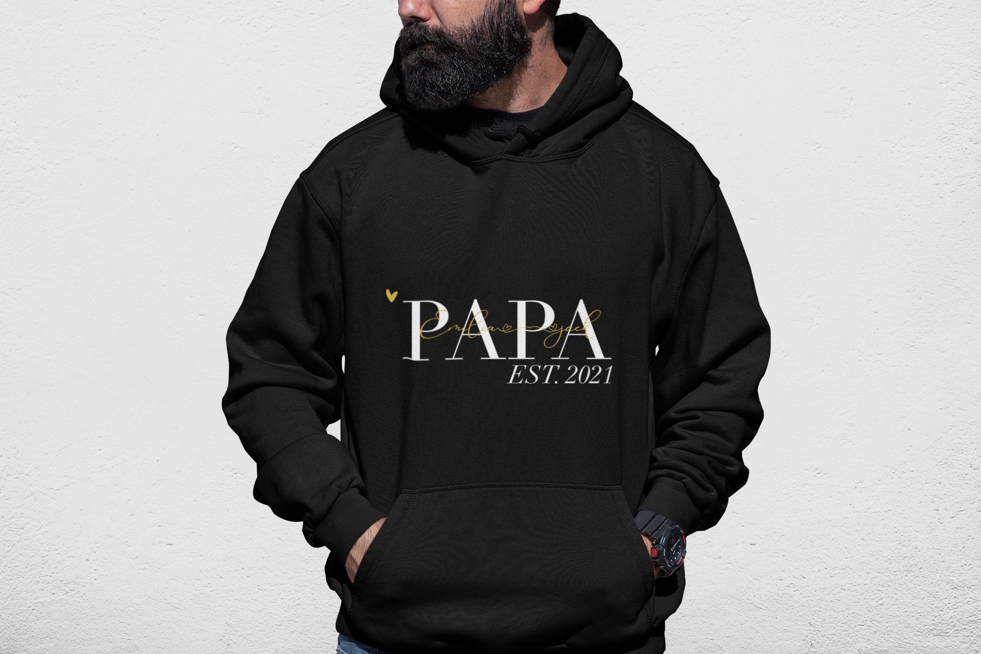 Custom Dad Hoodie With Kids Names, Personalized Hoodie, Gift for Dad