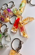 Keychain | letter keychain| personalized keychain| floral keychain | A-Z letter keychain product logo