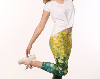 Bill Stone Capri Leggings - Mermaid Art Print