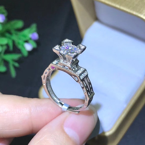 Eiffel Tower Ring 1 Carat Moissanite Ring Moissanite Jewelry