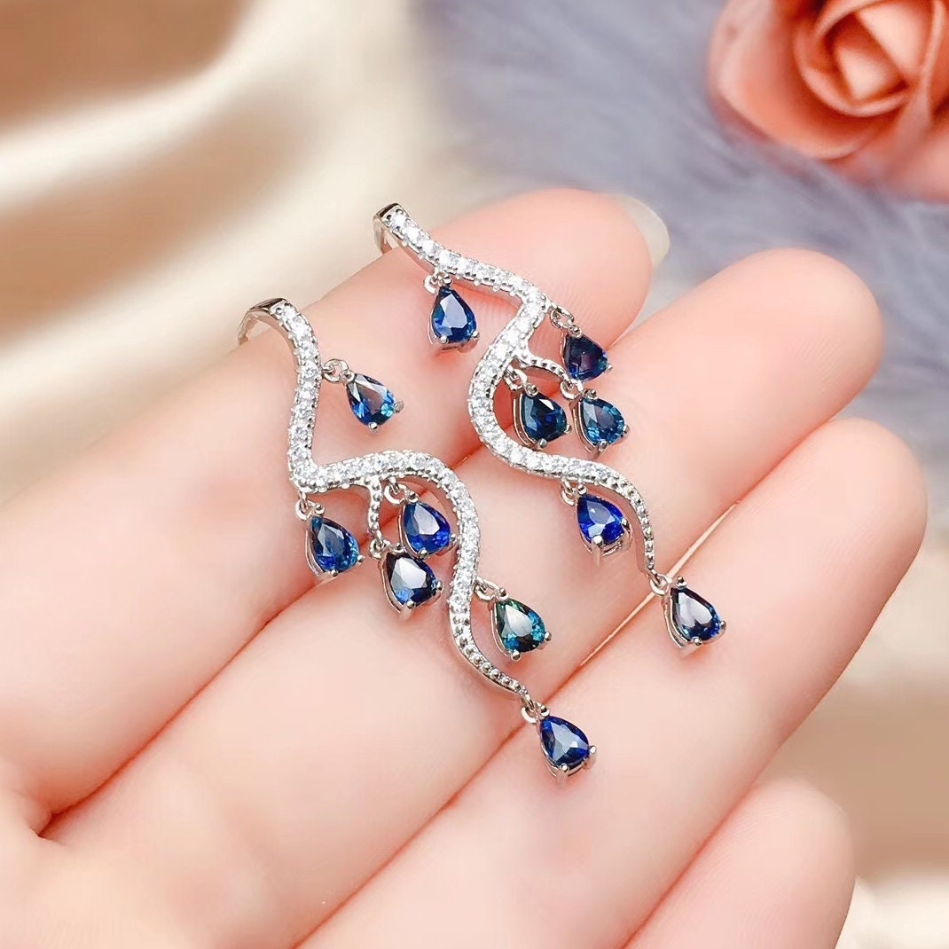 Natural sapphire shop earrings