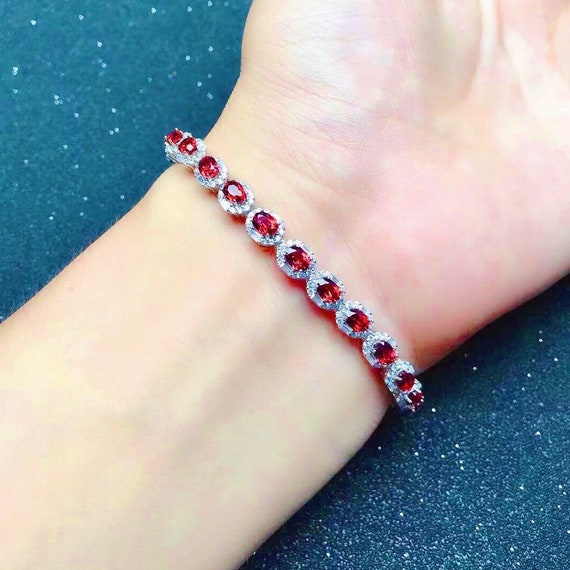 Garnet bracelet deals white gold