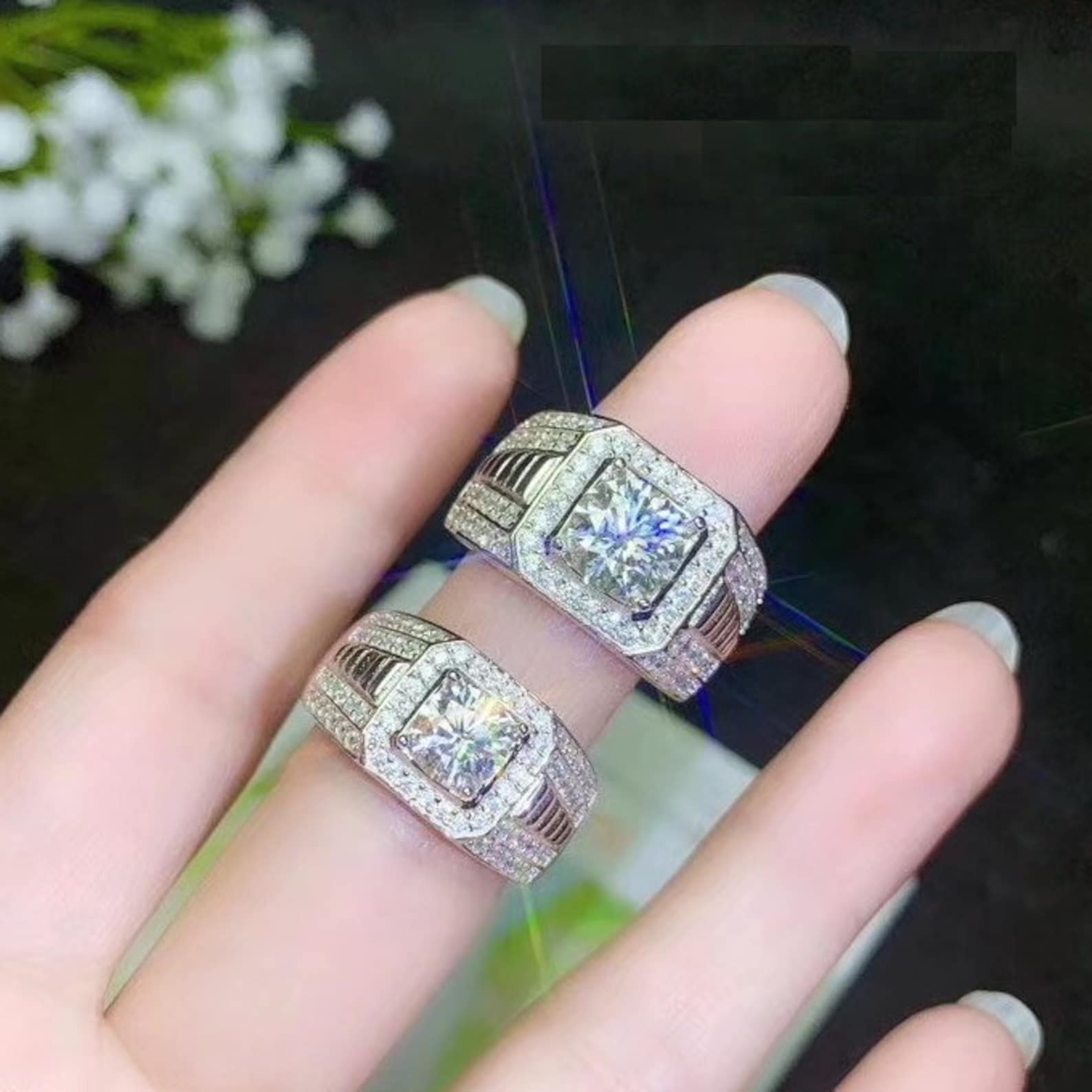 Moissanite Ring / Rings for Men / Moissanite Jewelry / White Etsy