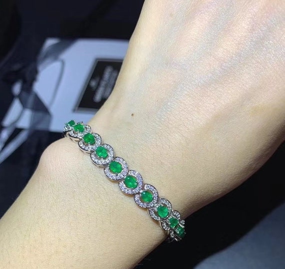 Natural emerald hotsell bracelet