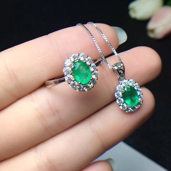 JEWELOPIA CZ Diamond Necklace Set Ring Combo Multicolor for Women & Gi