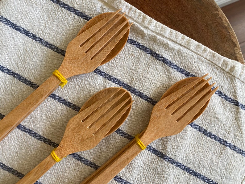 Wooden Utensil Set Etsy