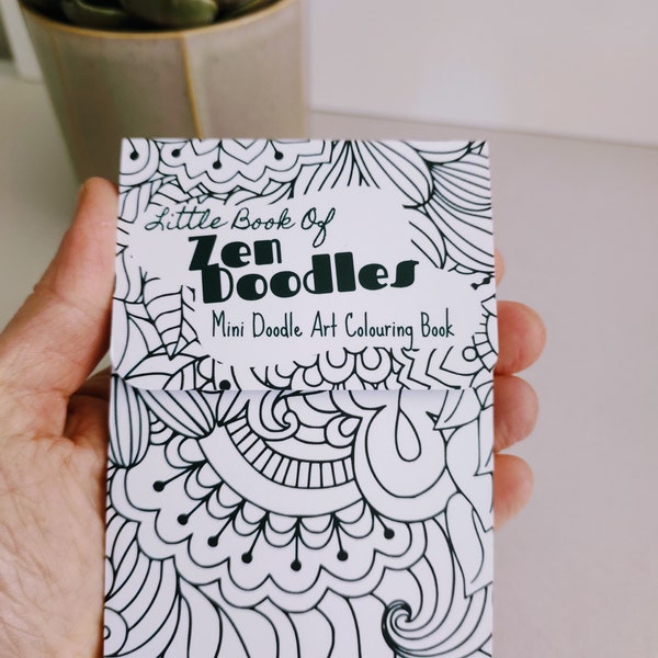 Little Book of Zen Doodle Colouring Book for Adults. Pocket-sized A7 sheets with magnetic closure cover.