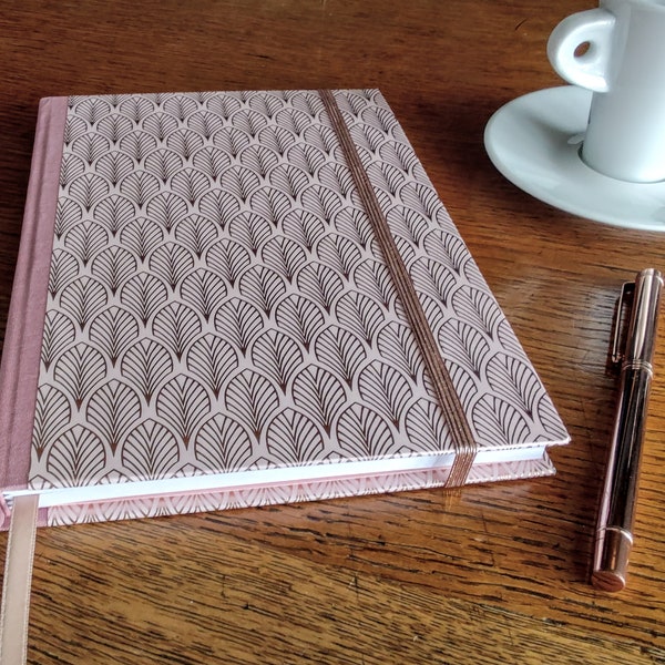 Handmade A5 Hardback Notebooks - Art Deco Design with Plain Pages