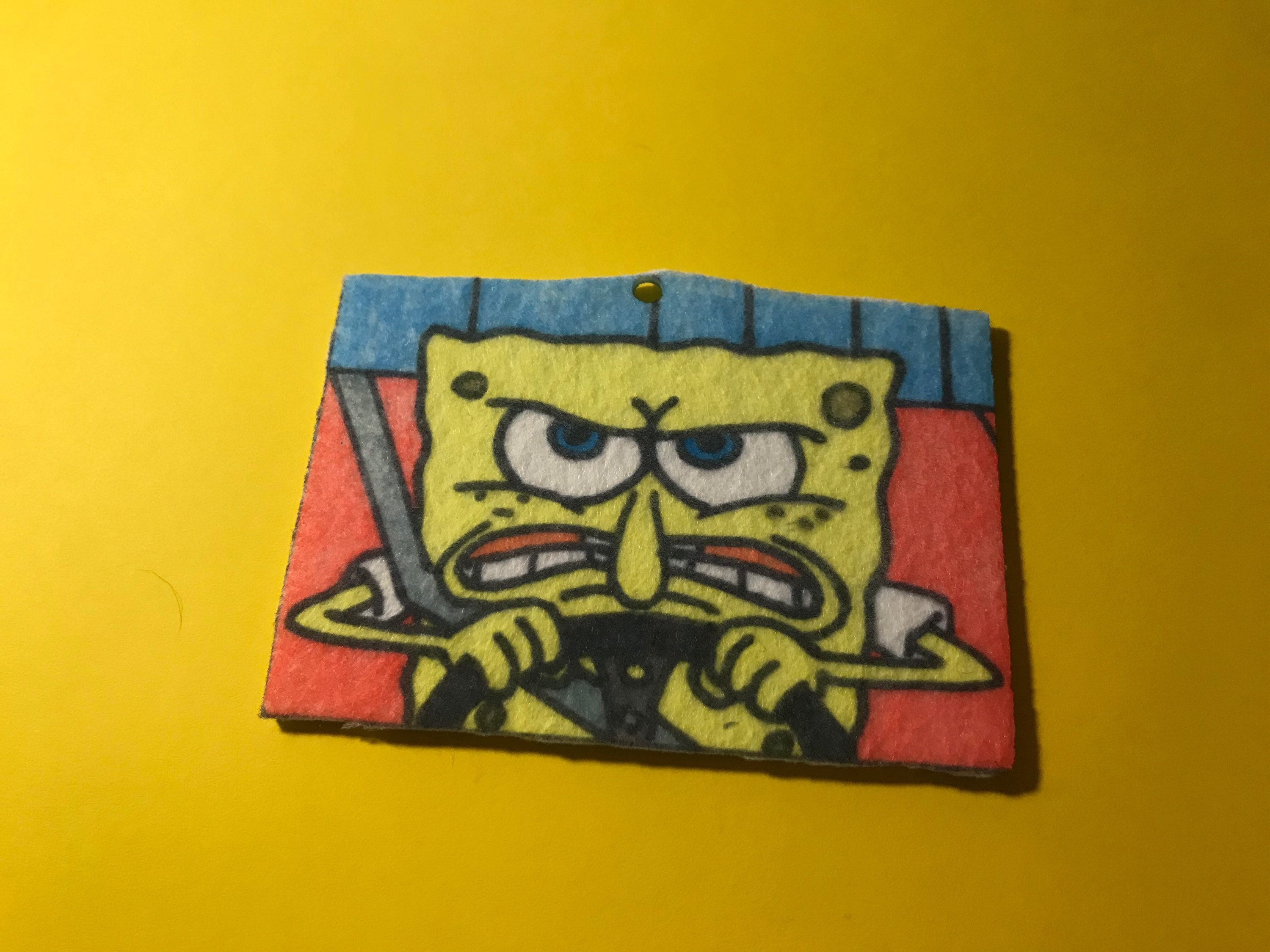 Angry Spongebob driving custom Air Freshener Etsy