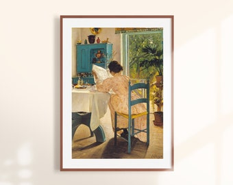 Vintage Kitchen Still Life Painting Fine Art Reproduction Boho Breakfast Dining Room Art Feminine Portraiture