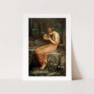 Witchy Decor Art Print By John William Waterhouse | Moody Gothic Home Decor | Dark Academia Aesthetic | Boho Female Framed Vintage Art