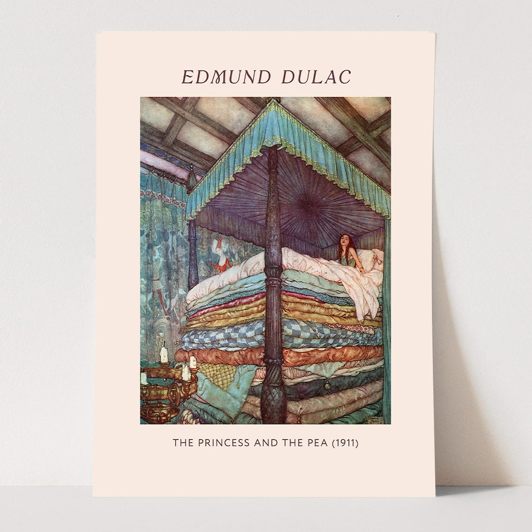 princess-and-the-pea-fairytale-art-print-vintage-illustration-by