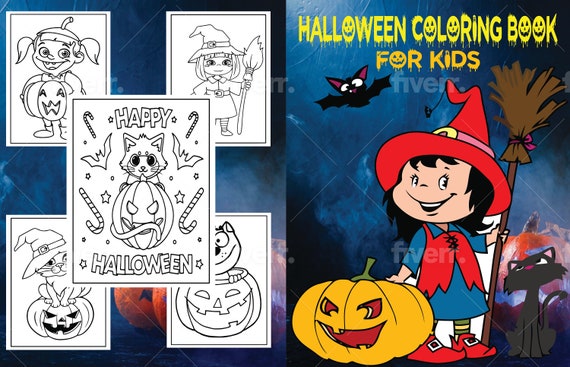 Halloween Coloring pages for kids Set12pages / Coloring pages