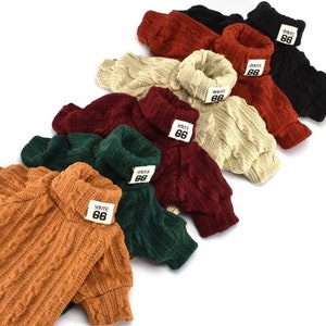 Dog Puppy Jumper- Stretchy Polo Knitted Jumper Puppy Winter Warm in 3 Colours