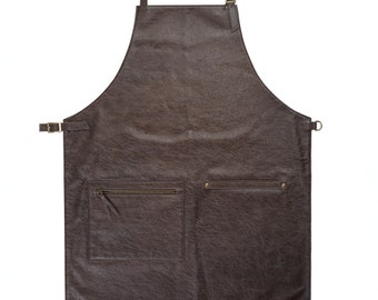 Tablier personnalisé, Tablier en cuir pour homme, Tablier avec poches, Tablier de forgeron, Tablier croisé