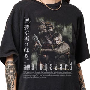 Vintage 90s Bootleg Style Biohazard Resident Evil T-Shirt, Leon Kennedy T-shirt, Retro Resident Evil Gifts For Man And Women Unisex T-Shirt