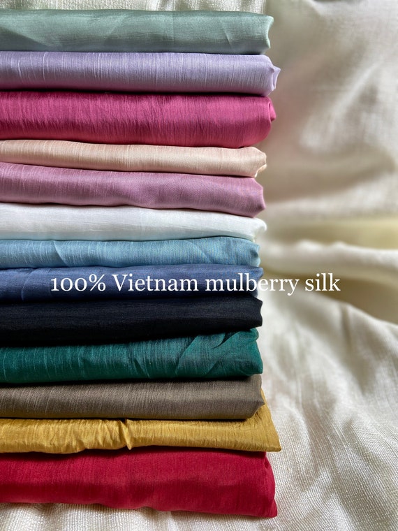 100% Mulberry silk fabric by half or the metre 22 momme by the yard  wholesale