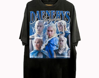 Vintage 90s Bootleg Style Daenerys Targaryen T-Shirt, Retro House Targaryen Ice and Fire Gifts For Man And Women Unisex T-Shirt