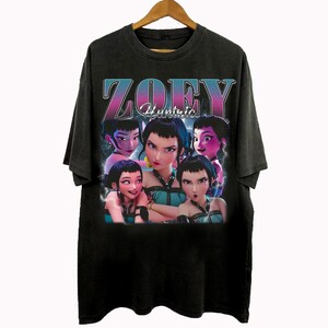 T-shirt Kpop Demon Hunters Huntrix Huntr/X Zoey Bootleg - Produit Officiel, Coupe Classique, 100% Coton, Pour Fans