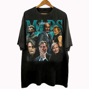 Vintage 90s Bootleg Style Mads Mikkelsen T-Shirt, Mads Mikkelsen Movie Gifts For Man And Women Unisex T-Shirt