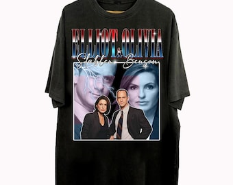 Vintage 90s Bootleg Style Elliot Stabler And Olivia Benson T-Shirt, Law And Order SVU Gifts For Man And Women Unisex T-Shirt
