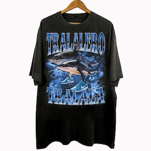 Vintage 90s Bootleg Style Tralalero Tralala T-Shirt, Italian Brainrot Animal Gifts For Man And Women Unisex T-Shirt