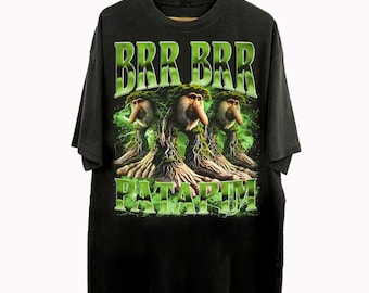 Vintage 90s Bootleg Style Brr Brr Patapim T-Shirt, Brer Brarr Italian Brainrot Animal Gifts For Man And Women Unisex T-Shirt