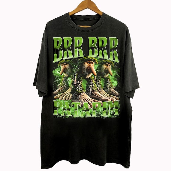 Vintage 90s Bootleg Style Brr Brr Patapim T-Shirt, Brer Brarr Italian Brainrot Animal Gifts For Man And Women Unisex T-Shirt