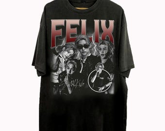 Vintage 90s Bootleg Style Felix Stray Kids T-Shirt, Felix StrayKids World Tour Gifts For Man And Women Unisex T-Shirt