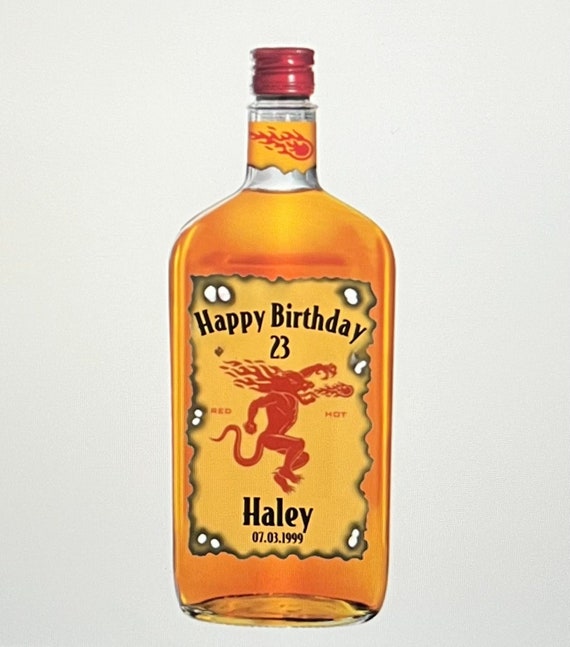 Personalized Whiskey Label Sticker Birthday Fireball Whiskey ...