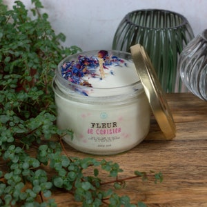 Cherry Blossom Candle - Soy Wax, Grasse Fragrance, Jar Made in France, Untreated Wick, Dried Flowers, 80, 200g, 375g