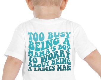 Toddler Short Sleeve Shirt, Boy Graphic Shirt, Mama's Boy T-Shirt, Kid Shirt, Kid Clothes, Boy Apparel, Gift For Young Boy, Ladies Man Shirt